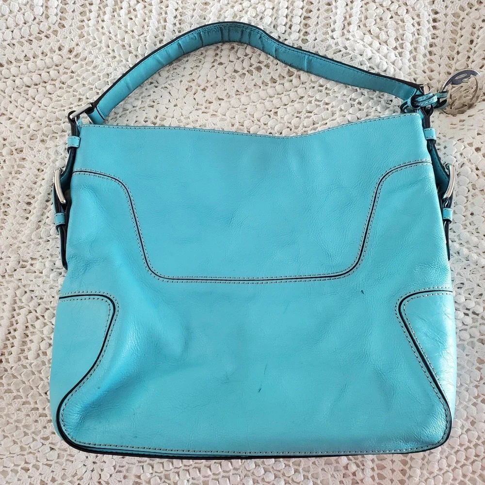 Michael Kors‎ Hobo Bag Womens Large Turquoise Leather Shoulder Purse Brookville